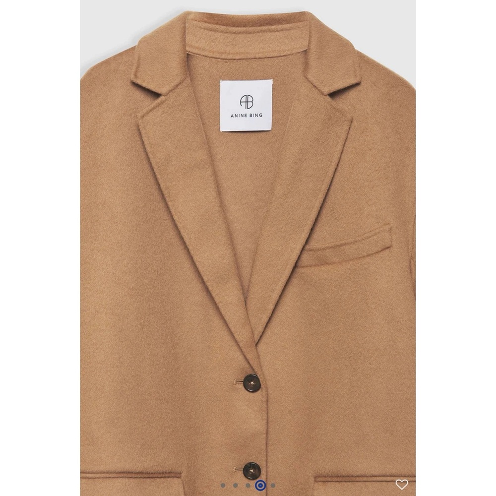 Anine Bing Quinn Blazer | Heavyweight | Camel Cashmere Blend - Picture 5 of 7